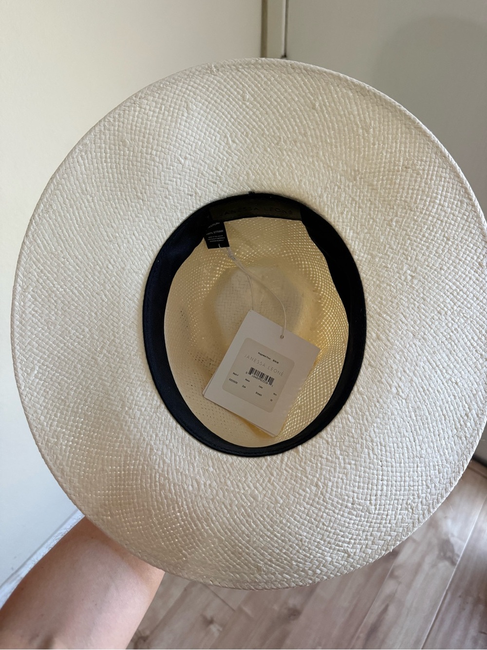 Janessa Leone Zoe Straw Wide-Brim Hat in Bleach - Picture 3 of 5